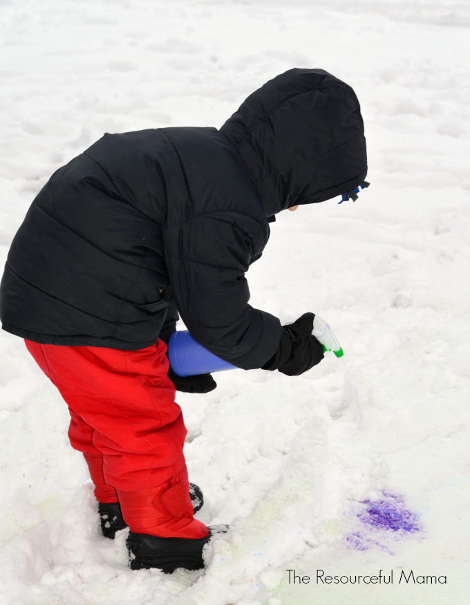 Painting the snow is a fun wintertime snow activity with this DIY snow paint.