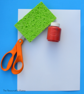 Sponge painted Valentine hearts-great Valentine's Day project for toddlers and preschoolers