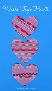 Washi tape valentine's day heart craft for kids