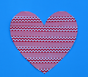 Washi tape heart Valentine's Day craft for kids