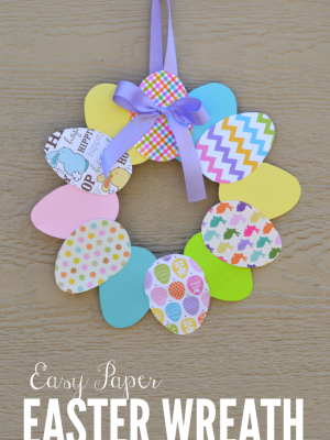 Easy Paper Easter Wreath