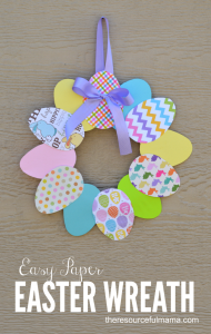 This paper Easter wreath is a great Easter craft for kids and adults.