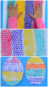 Bubble wrap Easter egg craft for kids