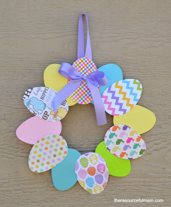 paper plate easter wreath