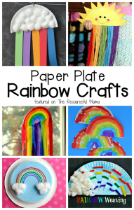 Lots of great rainbow crafts that kids can make for spring, summer, St. Patrick's Day or letter R.