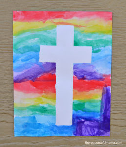 This tape resist Easter cross requires very few materials, is low prep and great for all kids.