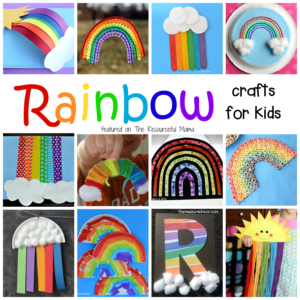 Lots of great rainbow crafts that kids can make for spring, summer, St. Patrick's Day or letter R.