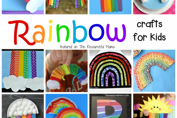 Lots of great rainbow crafts that kids can make for spring, summer, St. Patrick's Day or letter R.