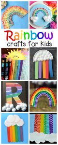 Lots of great rainbow crafts that kids can make for spring, summer, St. Patrick's Day or letter R.