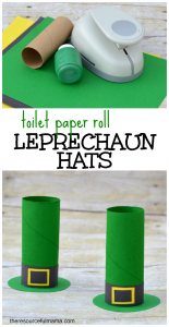 St. Patrick's Day toilet paper roll leprechaun hat craft for kids