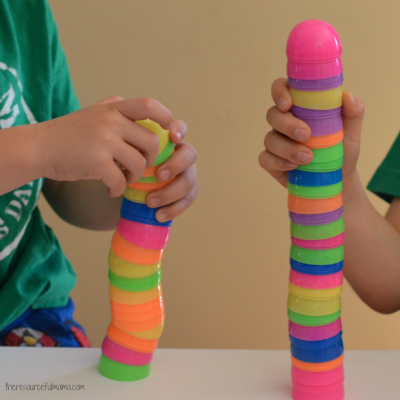 Plastic Easter Egg Towers Stem Challenge