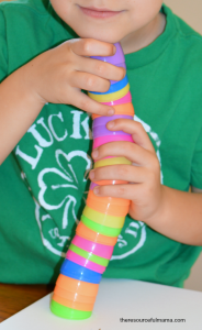 This Easter egg towers STEM challenge is a fun activity that uses plastic Easter eggs. It will get kids talking about what makes a strong and stable building. 