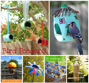10 amazing homemade bird feeders from your recyclables. These bird feeders are a great way to protect and care of our planet, celebrate Earth Day, and do an inexpensive project with your kids.