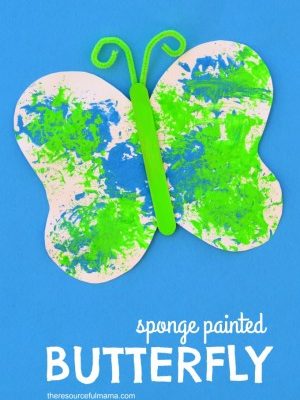 Sponge Painted Butterfly Craft for Kids