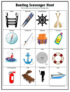 Great tips to teach and enforce boating safety with kids this summer. The free printable boating scavenger offers a fun hands on way for kids to learn about the boat and items associated with boating.