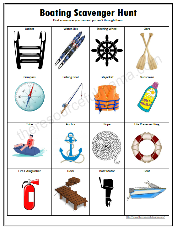 This free printable boating scavenger offers a fun hands on way for kids to learn about the boat and items associated with boating this summer.