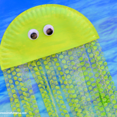 Bubble Wrap & Paper Plate Jellyfish Craft
