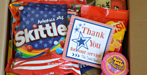 This free printable thank you card is a great way to thank our troop for their service or a great a addition to a military care package.