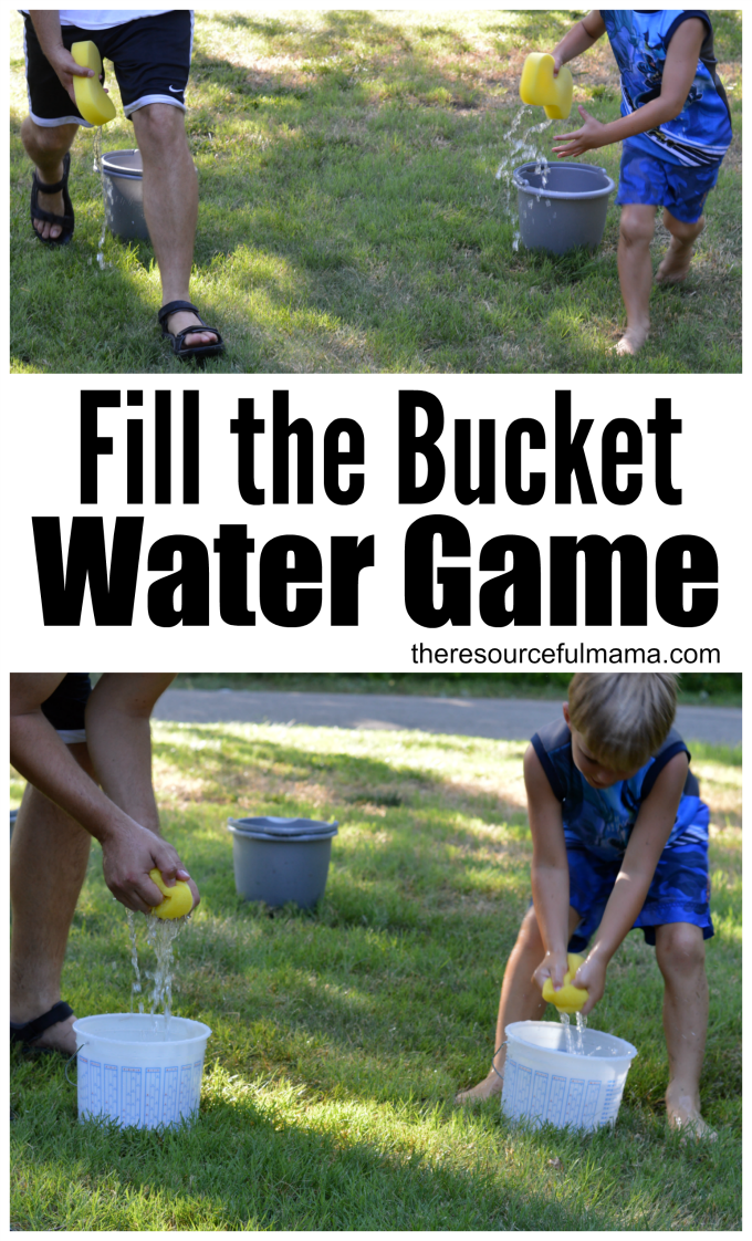 Cool of this summer with this super fun water game. Teams race to fill their bucket. kids|activity|summer|fun|family activity|group activity