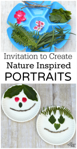 Use items from nature to create a portrait kid craft.