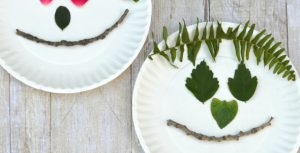 Use items from nature to create a portrait kid craft.