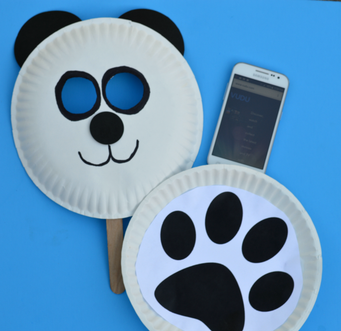 We love doing family nights in the summer. Before we get started with the movie we love to do a movie themed craft and activity. We made panda masks and used paw prints to play a couple of games before watching Kung Fu Pandas 3