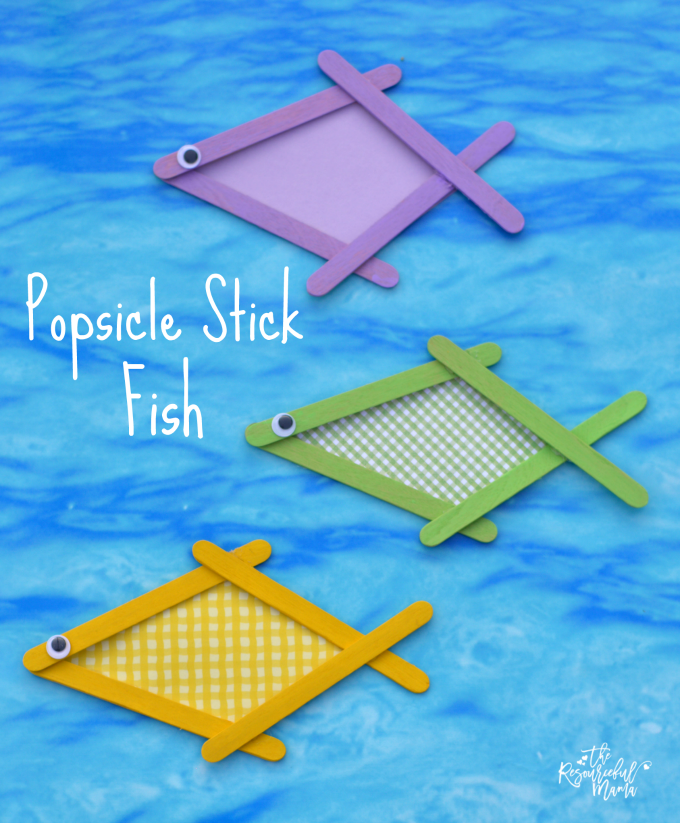 This colorful popsicle stick fish craft is a great summertime craft project for kids.