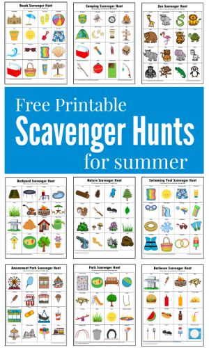 9 fun filled free printable scavenger hunts for kids to do this summer