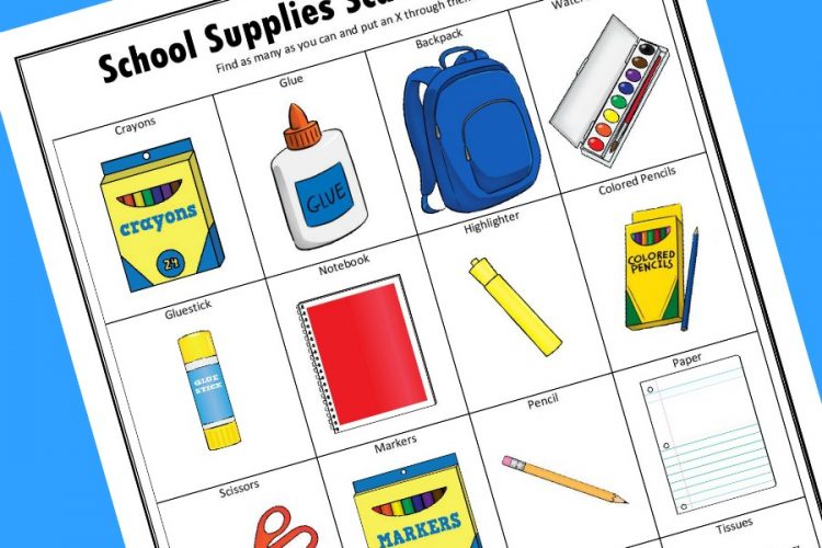 This free printable school supplies scavenger hunt get kids excited about returning to school and keep them engaged while shopping for back to school supplies.