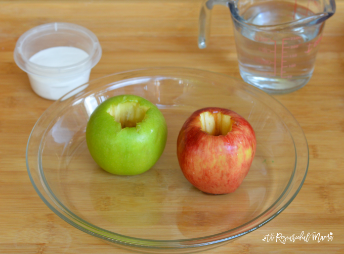 These apple volcanoes combine the classic baking soda and vinegar reaction to create a fun and simple science activity for kids. We took this one step further and asked the kids to make predications. fall | science experiment | STEM
