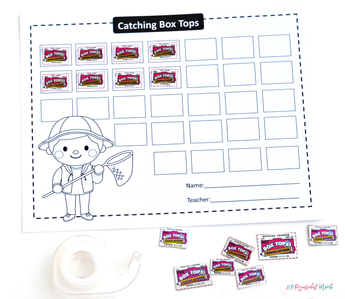 Make an easy DIY collection container for box tops and print these free printable collection forms. Earn double box tops for your school while shopping back to school.