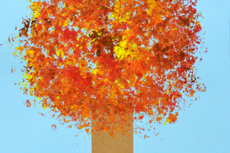 Kids will love trading in their paintbrushes and use bubble wrap to paint the leaves on this fall tree kid craft.