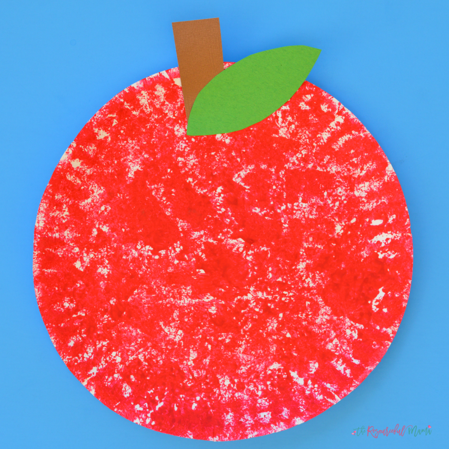 Sponge Painted Apple Craft for Kids