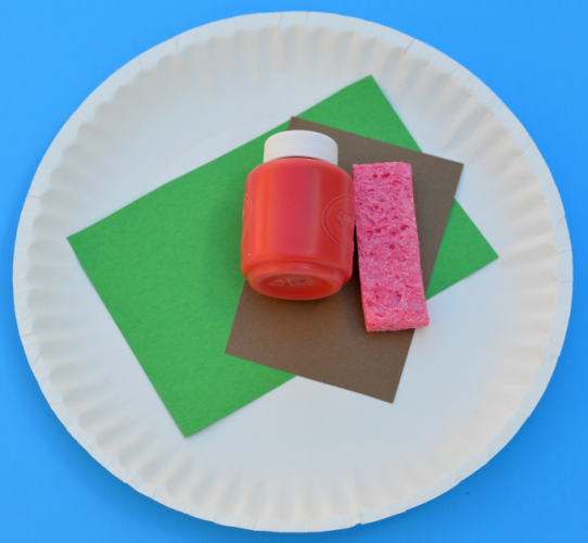 Sponge Painted Apple Craft for Kids - The Resourceful Mama