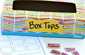 Make an easy DIY collection container for box tops and print these free printable collection forms. Earn double box tops for your school while shopping back to school.