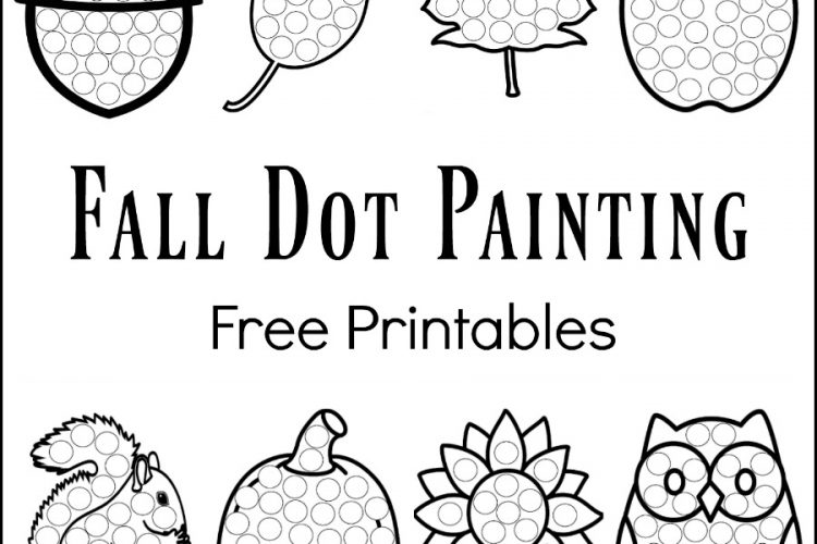 These Fall Dot Painting worksheets are a fun mess free painting activity for young kids that work on hand-eye coordination and fine motor skills. Grab your free printable now! Toddlers and preschoolers love them. They work great with Do a Dot Markers.