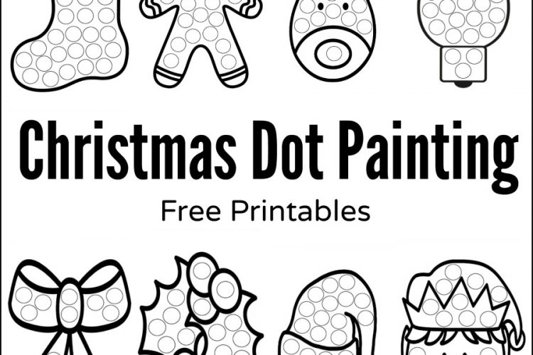 Free printable Christmas dot painting worksheets for kids. These work great with Do a Dot Markers or bingo markers. toddlers | preschoolers | kid activity