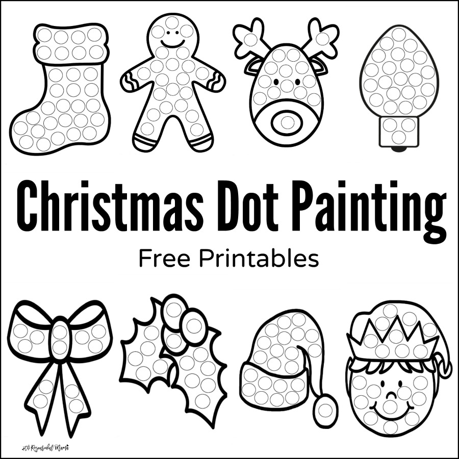 Free printable Christmas dot painting worksheets for kids. These work great with Do a Dot Markers or bingo markers. toddlers | preschoolers | kid activity 