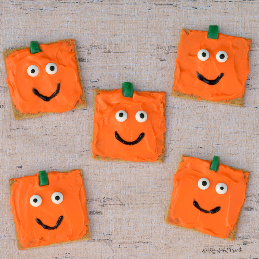 These super simple and yummy pumpkin snacks are inspired by The Legend of Spookley the Square Pumpkin. They make a great Halloween and fall themed snack.