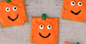 This super simple and yummy snack is inspired by the very popular Spookley the Square Pumpkin book.