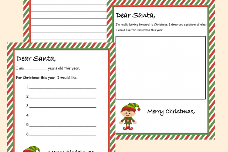 Carry on the timeless tradition of writing Santa a letter with your children using one of three different these Santa letter templates. free printable | Christmas | holidays | wish list