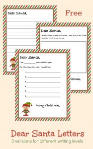 Carry on the timeless tradition of writing Santa a letter with your children using one of three different these Santa letter templates. free printable | Christmas | holidays | wish list