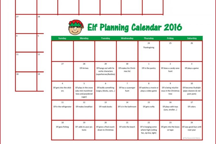 Free printable Elf on the Shelf planning calendars. Blank calendar for you to complete or calendar already filled in with great ideas for your elf. Updated yearly.