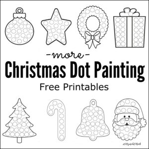 Free printable Christmas dot painting worksheets for kids. These work great with Do a Dot Markers or bingo markers. toddlers | preschoolers | kid activity