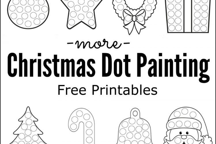Free printable Christmas dot painting worksheets for kids. These work great with Do a Dot Markers or bingo markers. toddlers | preschoolers | kid activity