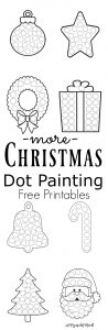 Free printable Christmas dot painting worksheets for kids. These work great with Do a Dot Markers or bingo markers. toddlers | preschoolers | kid activity