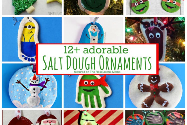 Adorable homemade salt dough ornaments for Christmas. handprint ornament | footprint ornaments | santa ornaments | reindeer ornament | Olaf ornament | Minion ornament | Teen Mutant Ninja Turtle Ornament | fingerprint ornament | kid ornaments