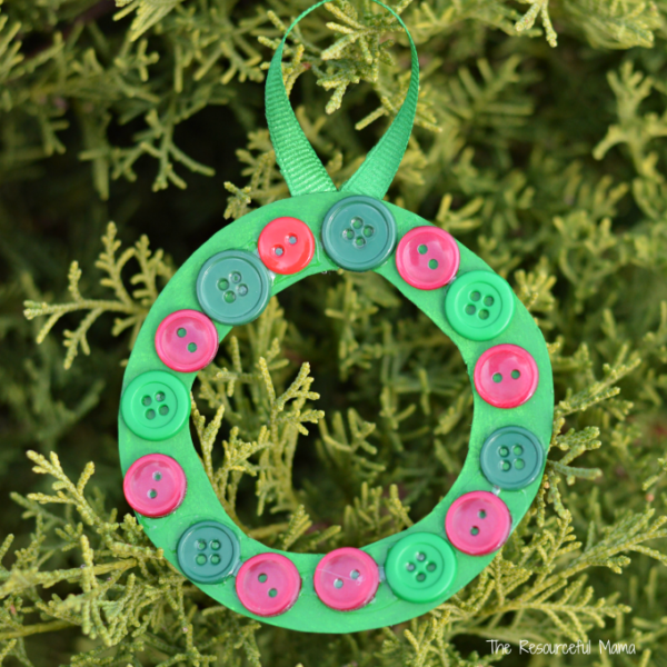 Wreath Button Pattern Homemade Christmas Wreath Button Ornament