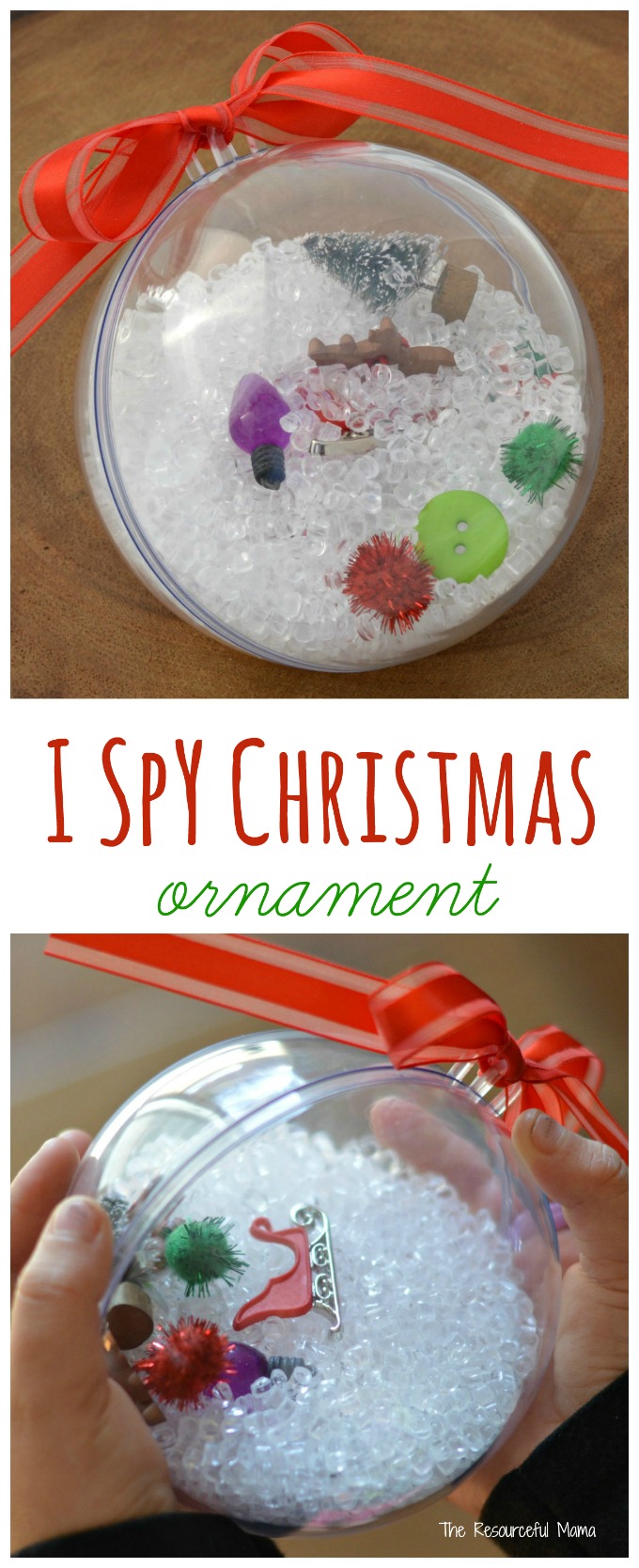 he kids loved shaking their I Spy Ornaments and finding all the treasures hidden in their ornament. Christmas | home made ornament