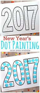 This dot painting activity is a fun way to involve kids in the New Year festivities. Free Printable | Do a Dot | New Year's Eve | Year activity